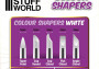 Silikónové štetce Colour Shapers White Soft, veľkosť 2 (5 ks)