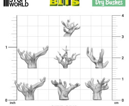 3D Printed Set Dry Brushes – 3D tlačené suché kríky (20 ks)