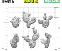 3D Printed Set Nopal Cactus – 3D tlačený kaktus Nopal (20 ks)