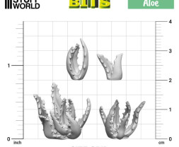 3D Printed Set Aloe Plant – 3D tlačená rastlina Aloe (20 ks)