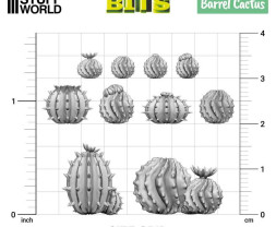 3D Printed Set Barrel Cactus – 3D tlačený kaktus Barrel (16 ks)