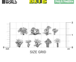 3D Printed Set Daisy & Dandelion Plants – 3D tlačené margaréty a púpavy (44 ks)