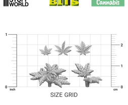 3D Printed Set Cannabis Plants – 3D tlačené rastliny konope (17 ks)