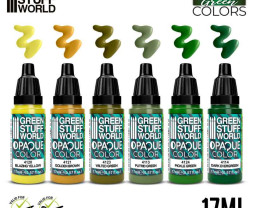 Acrylic Paint Set – Opaque Green Colors (6× 17 ml)