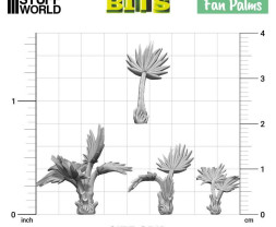 3D Printed Set Fan Palms – 3D tlačené palmy (20 ks)