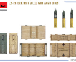 1:35 7.5cm Kw.K Stu.G Shells w/ Ammo Boxes