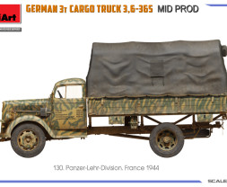 1:35 German 3t Cargo Truck 3,6-36S Mid Production